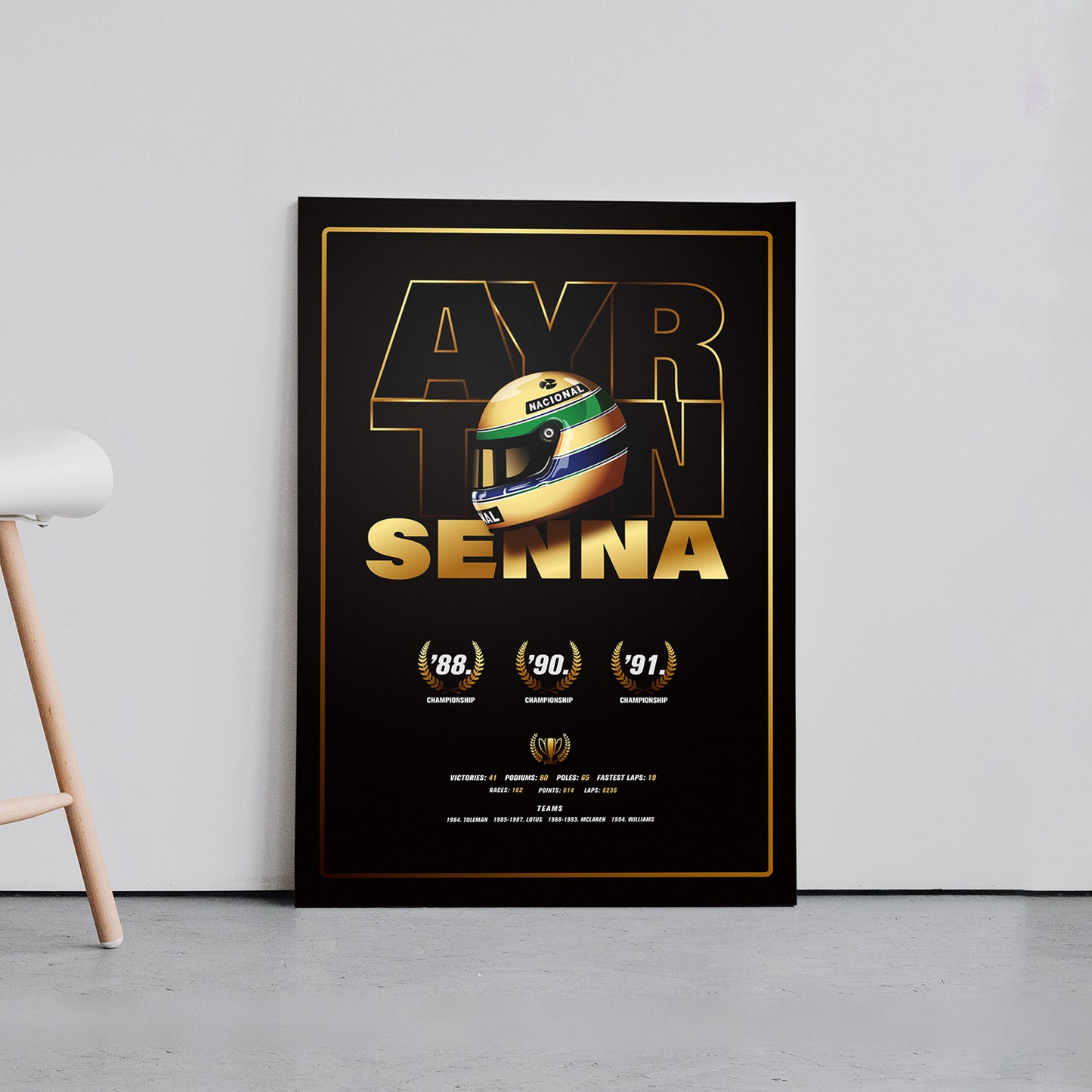 Ayrton Senna Tribute premium poster na foreksu, 50x70, bez rama.