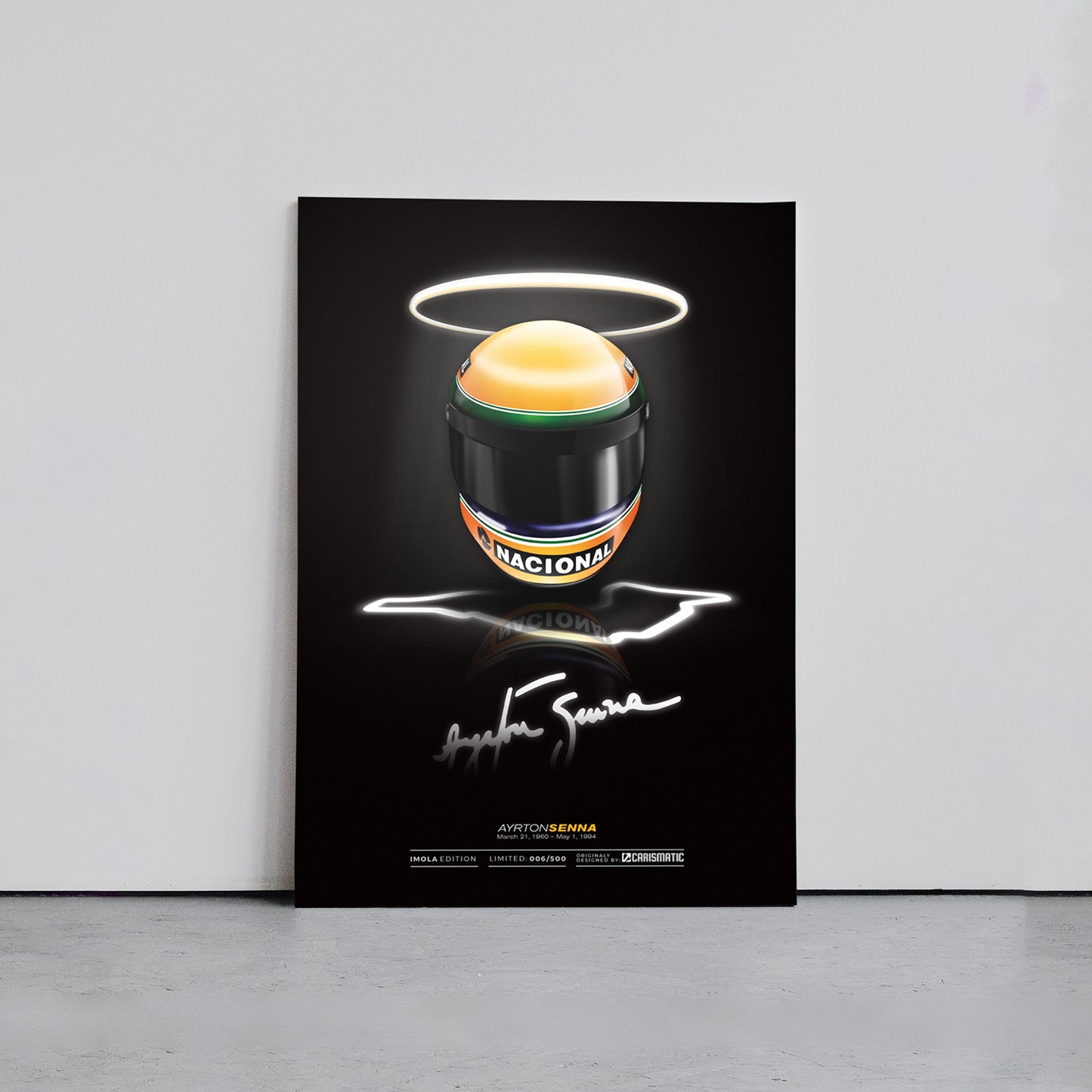 Ayrton Senna IMOLA premium poster 50x70cm na foreksu bez rama.