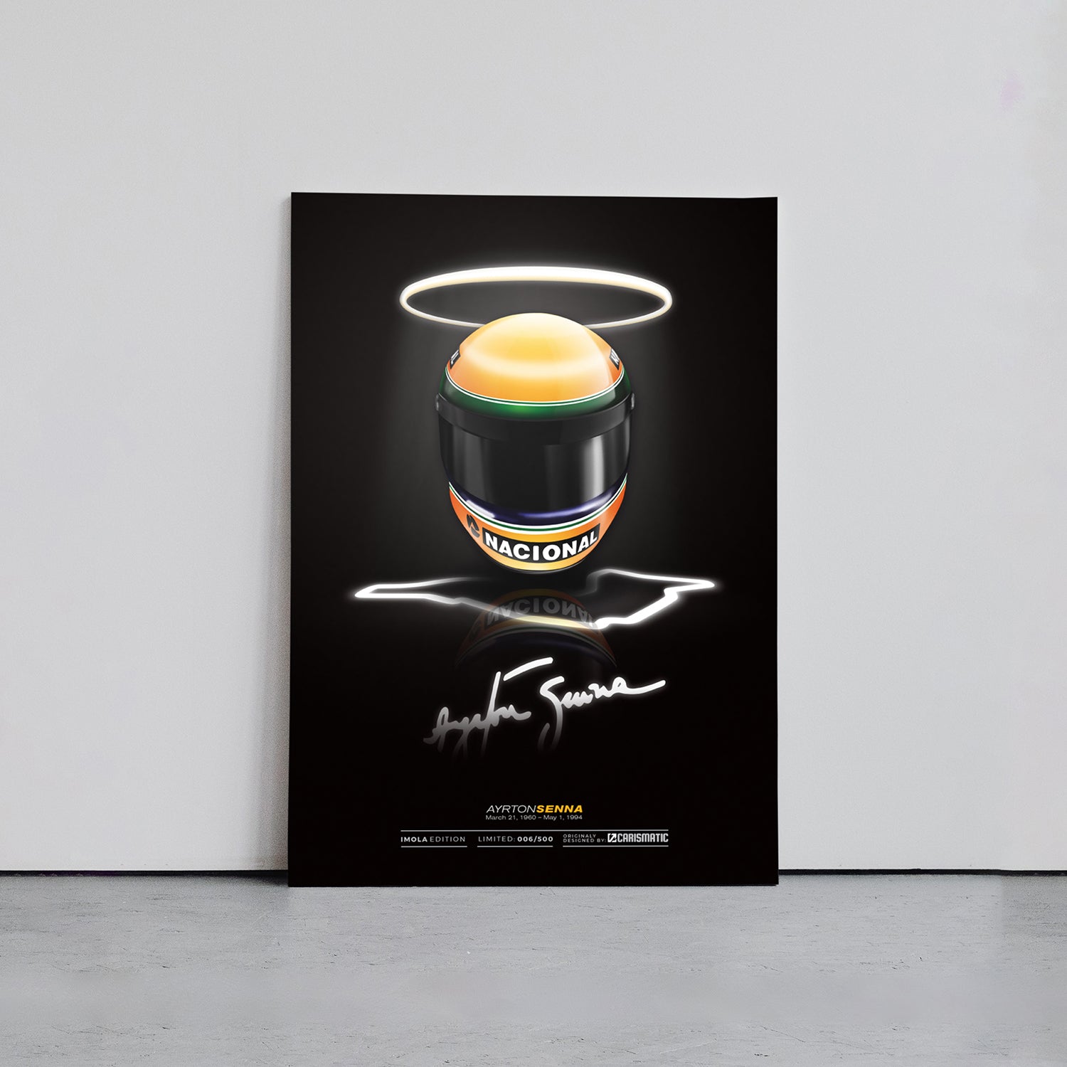 Ayrton Senna IMOLA premium poster 50x70cm na foreksu bez rama.